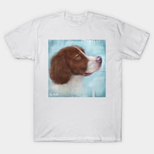 A Painting of a Brown and White Pointer, Looking Up T-Shirt